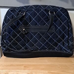 Vera Bradley Quilted Navy Business Shoulder Bag - Women
